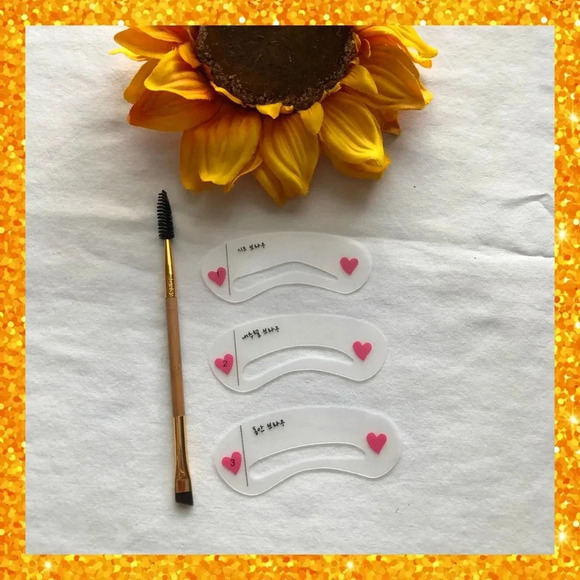 🌻5/$25🌻6pc Eyebrow Shaping Stencils & Pomade Brush Tools - Picture 1 of 7